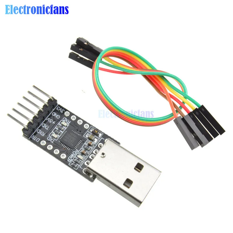CP2102 USB 2 0 к UART TTL 6 Контактный Модуль последовательный конвертер с Dupont кабелями