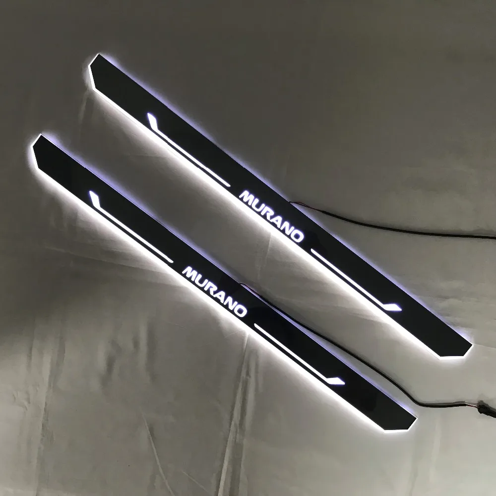 RQXR led движущиеся двери потертости для nissan МУРАНСКОГО динамического порога плиты плоский накладной поток/фиксированный свет, 2 шт