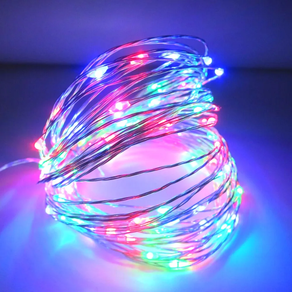 10pcs/lot AA Battery Operated copper wire String Light Christmas starry Fairy LED Lights for Garland/Wedding Decoration 10M | Лампы и