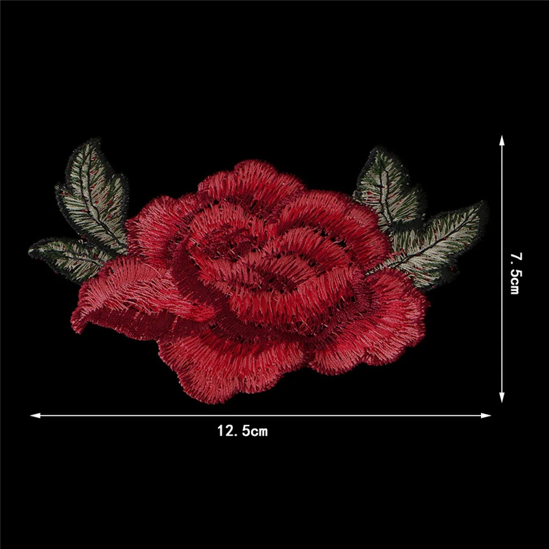 1 шт. вышитая розами ткань пришить на патч мешок шляпа одежда платье аппликация