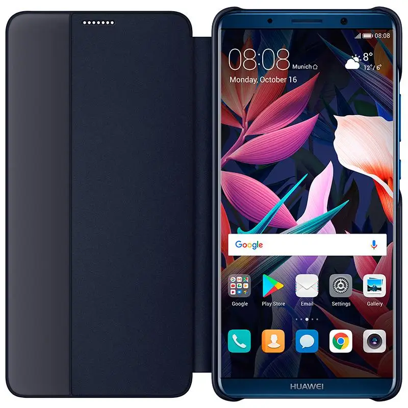 Чехол для HUAWEI MATE 10 Официальный смарт-чехол для HUAWEI MATE 10 Pro чехол с зеркальным окошком откидной кожаный чехол Funda