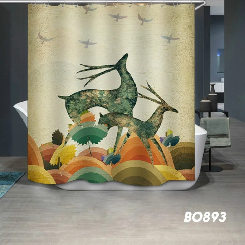 3D принтом и аппликацией в виде дерева полиэфирная Штора для ванны Водонепроницаемый индивидуальность Ванная комната перегородка шторка для душевой, ванной Шторы