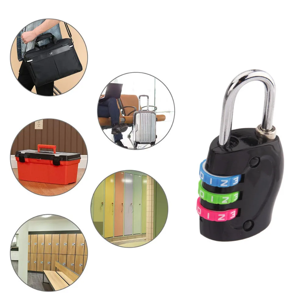 3 Digit Dial Combination Password Lock Zinc Alloy Security Suitcase Luggage Coded Cupboard Cabinet Locker Padlock Fea | Обустройство