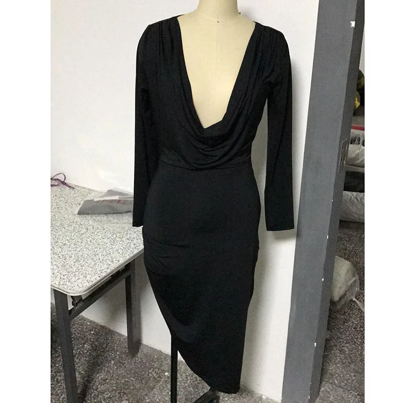 Vancol осень 2017 г. Украина Глубокий V Средства ухода за кожей Шеи Женское платье