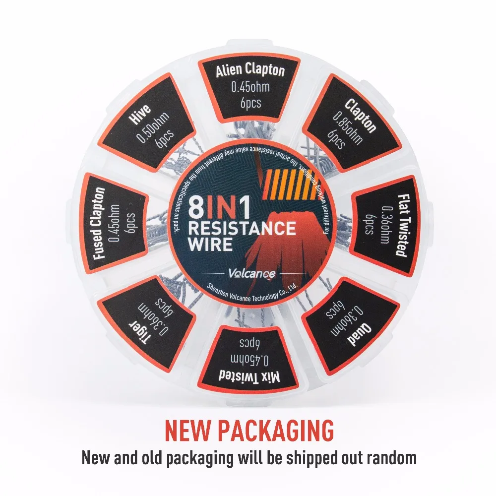 Собранная катушка Volcanee 8 в 1 Clapton Alien Tiger Hive Quad плоская скрученная сплавленная