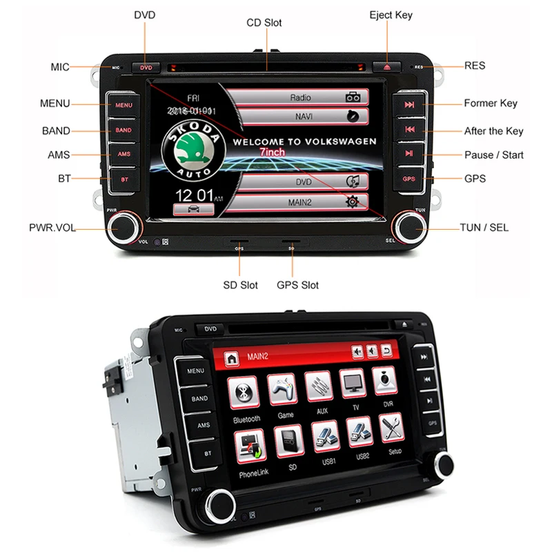 Awesafe 2 DIN 7 дюймов dvd плеер автомобиля Радио для VW/Skoda/Octavia/Altea/Мужские поло /Superb II GPS