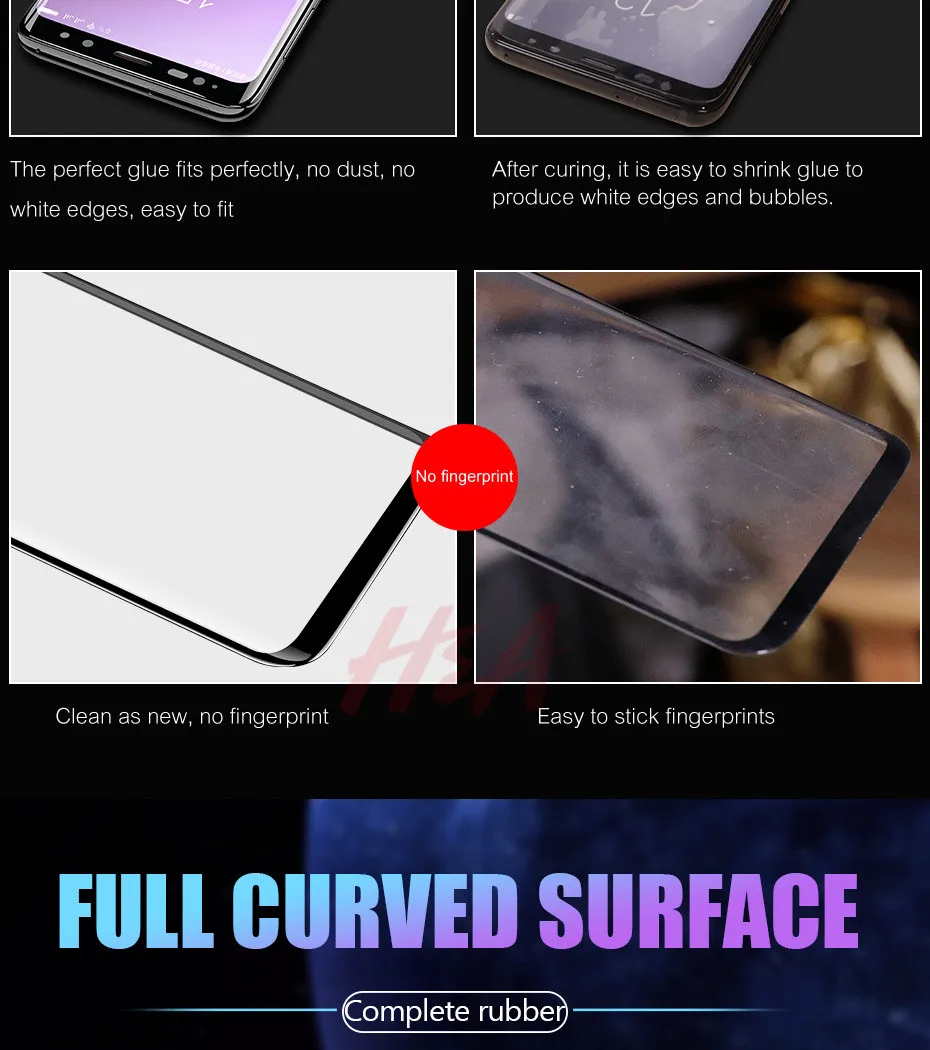 20D полностью изогнутое закаленное стекло для Samsung Galaxy S8 S9 Plus Note 8 9 Защита экрана для Samsung A8 A6 S7 защитная пленка