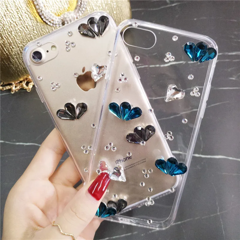 Шикарный милый чехол для телефона с 3D камнями и стразами Huawei P8 P9 P10 P20 P30 PLUS LiTE Mate10 20