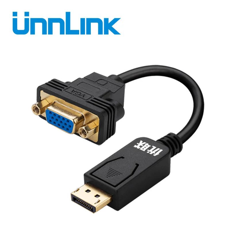 Unnlink Displayport DP to VGA кабель конвертер мужской и женский FHD 1080P @ 60 Гц для графической