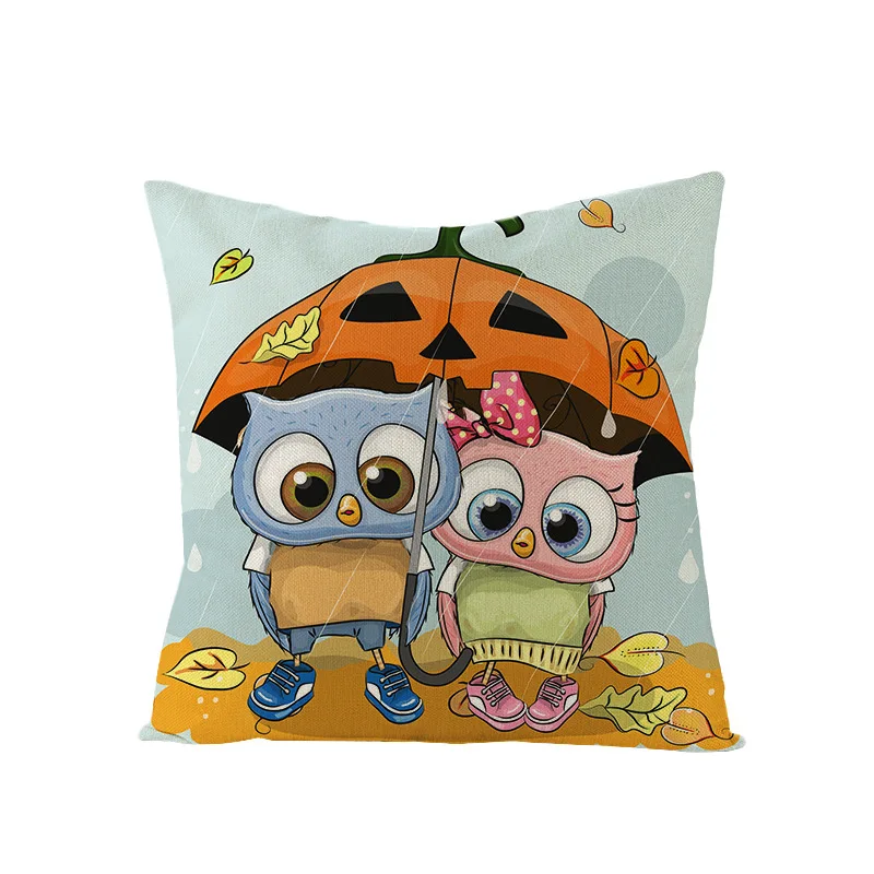 Foreign Trade New Home Supplies Halloween Linen Pillow Covers Pumpkin Owl Printing Cushion Cover Waist Case Car | Дом и сад