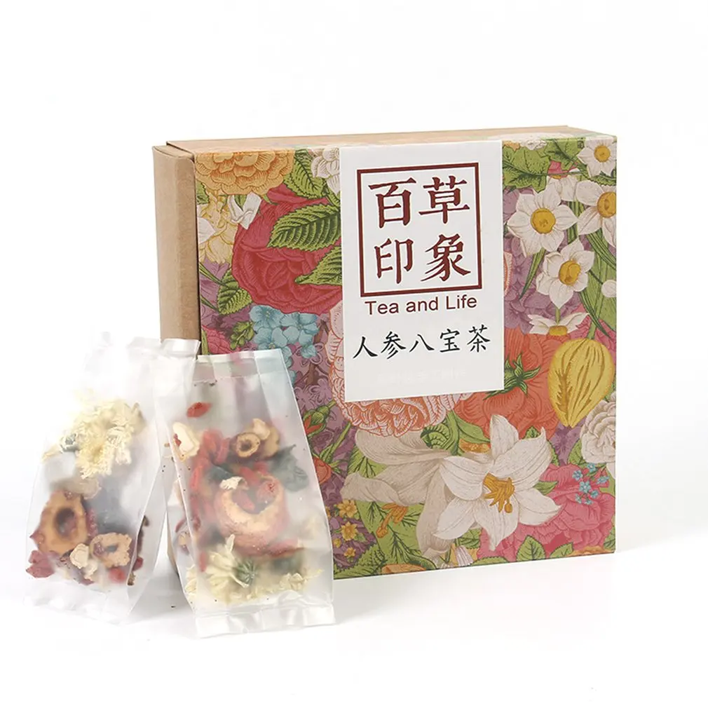 Ginseng eight treasures tea set flower fruit green safety health | Дом и сад