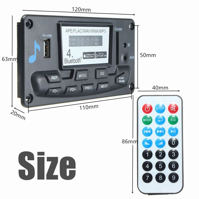 LEORY Профессиональный DAC беспроводной bluetooth12V MP3 декодер плата аудио модуль WMA APE FLAC