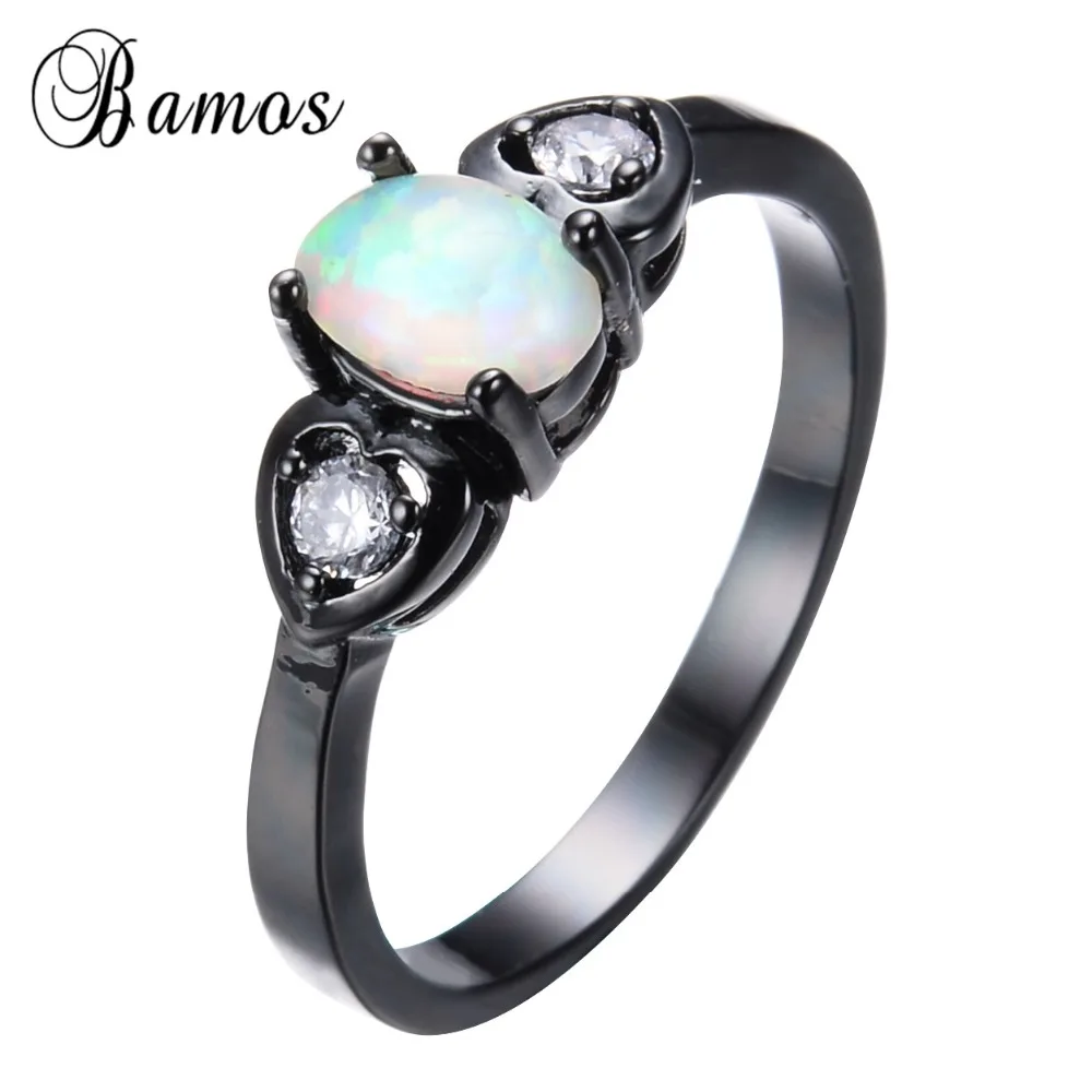 Модные радужные огненные опаловые кольца Bamos для женщин Женское Обручальное