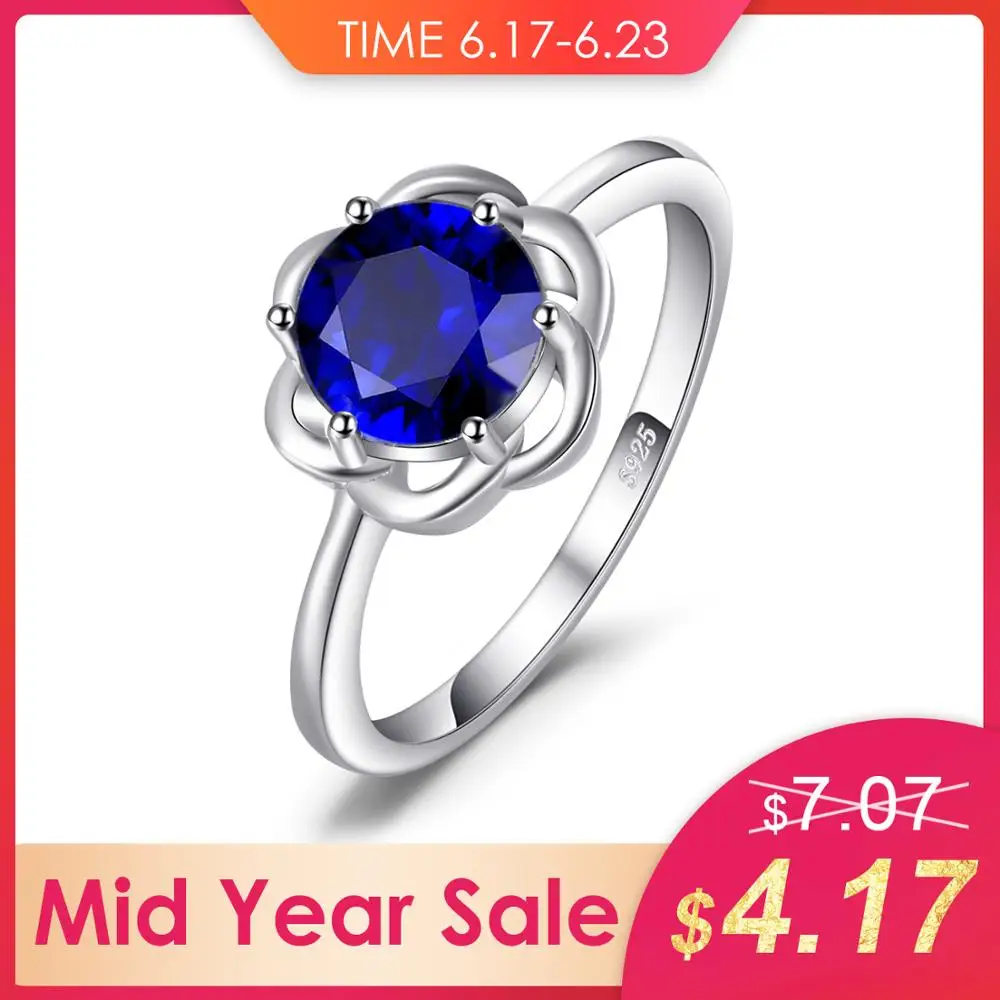 Jewelrypalace розы 1.87ct круглый создан синий сапфир обручальное кольцо годовщины