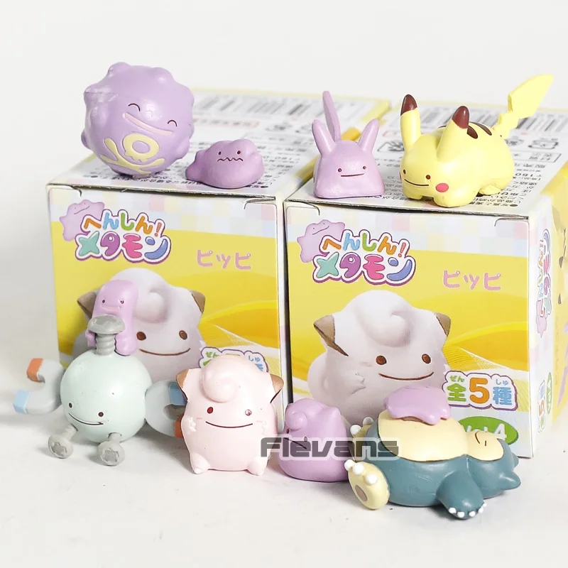 Тапочки в виде персонажа аниме Дитто gachapon Vol. 4 Clefairy magnemite Snorlax koffing мини ПВХ Фигурки игрушки куклы 6 шт./компл