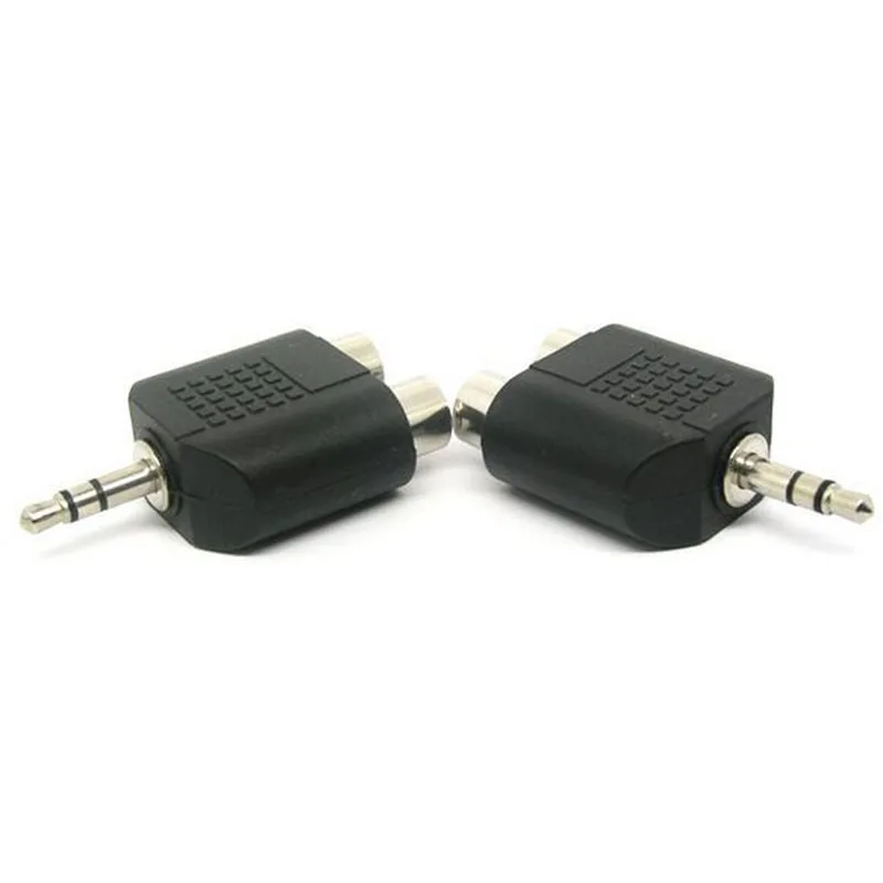 20pcs 3.5MM Earphone connector to 2 RCA lotus Adapter Male Female AV Audio convertor | Мобильные телефоны и аксессуары