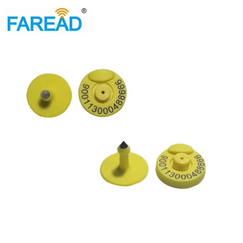 x60pcs Free ICAR Coding FDX-B RFID round and closed ear tags Animal  ID tag ear mark for pig cattle 134.2KHz/125KHz tramperproof