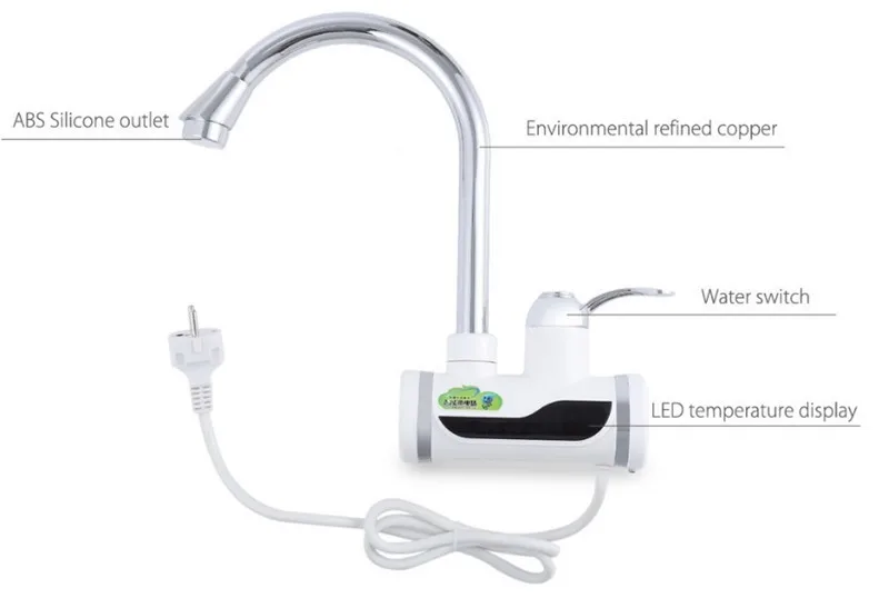 

RX-003-2,Digital Display Instant Hot Water Tap,Fast electric heating water tap,Inetant Electric Heating Water Faucet