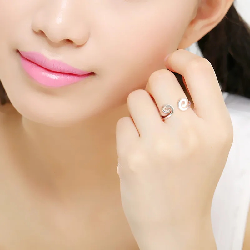 Кольцо с открытым кольцом из стерлингового серебра 925 пробы для женщин модный