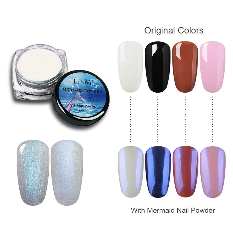HNM Русалка пудра Nail Art DIY Bling Блестки акриловый порошки голографические блестки