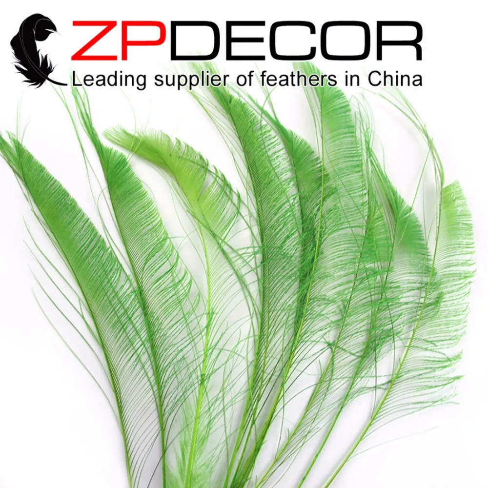 ZPDECOR 50 шт./лот 30-40 см (12-16 дюймов) ручная работа Премиум качество лаймовый зеленый опт павлиньи мечи резка перья украшение