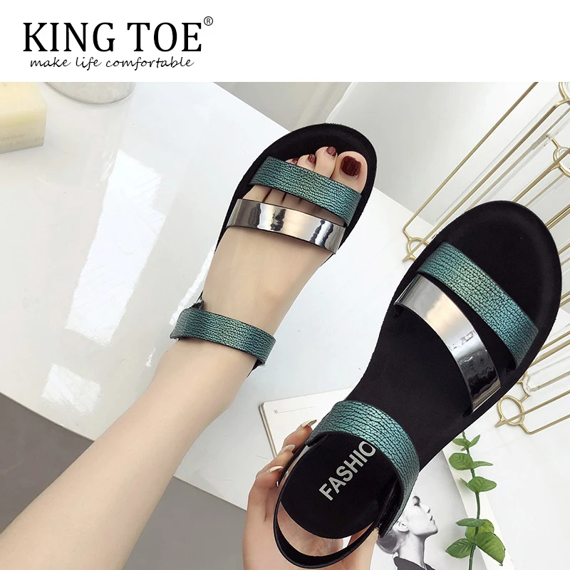 KINGTOE/Женская обувь Босоножки на платформе летние модные женские шлепанцы с