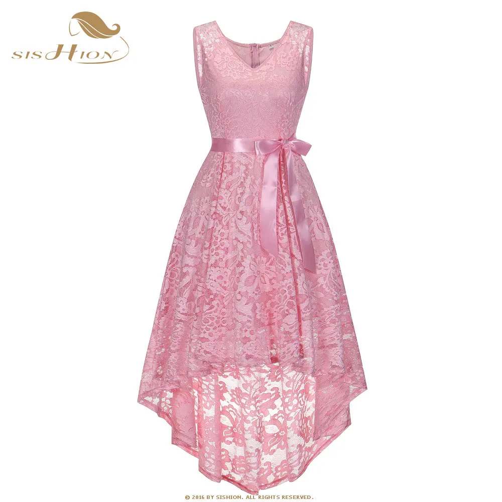 SISHION женское сексуальное кружевное вечернее платье летнее без рукавов с v