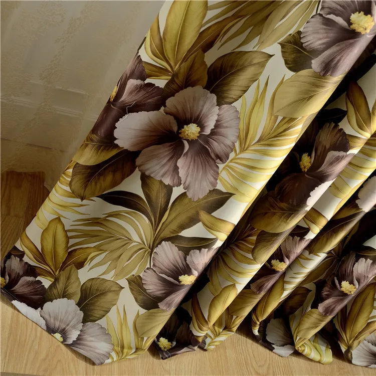 Европейский стиль занавеска из ткани высокого качества с цветочным принтом для