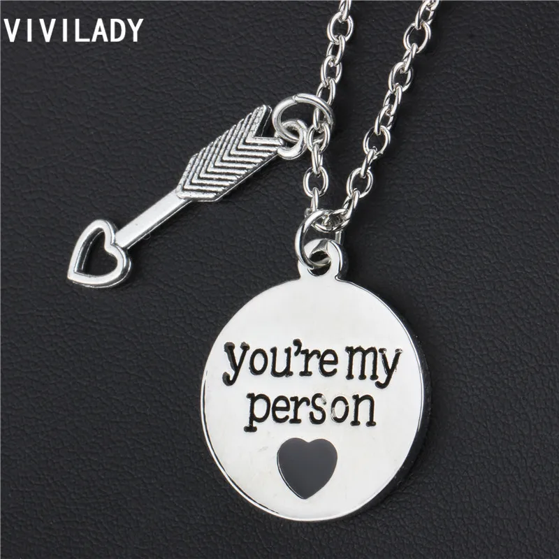 Модный VIVILADY Jewelry you're my person Амур стрелы Эмаль Сердце Длинные ожерелья унисекс