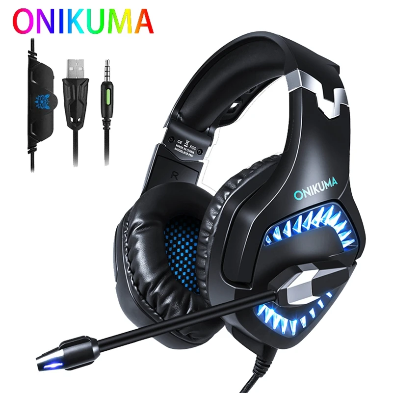 ONIKUMA K1 PRO PS4 игровая гарнитура шлем Проводные ПК стерео наушники с микрофоном для нового Xbox One/ноутбука планшета геймера