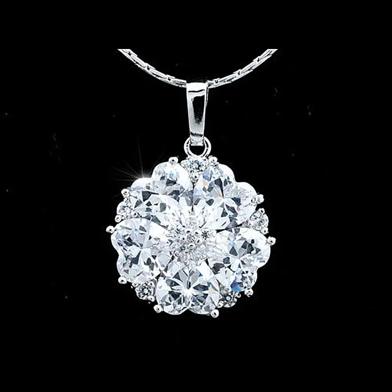 Подвеска и ожерелье с кулоном в виде сердца цветка павлином звездой 7 5 карат CSN389 |