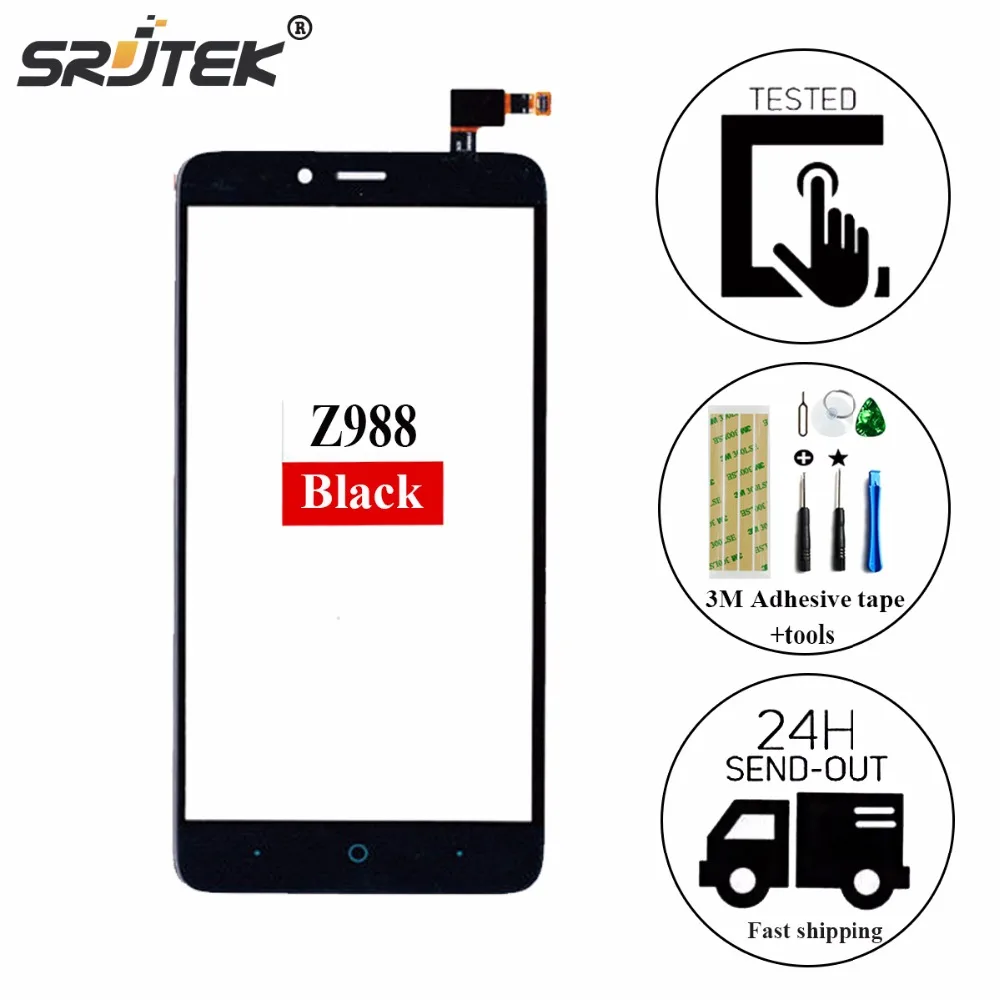 Srjtek черный/синий для ZTE Grand X Max 2 Z988 6 0 &quotсенсорный экран дигитайзер стеклянная