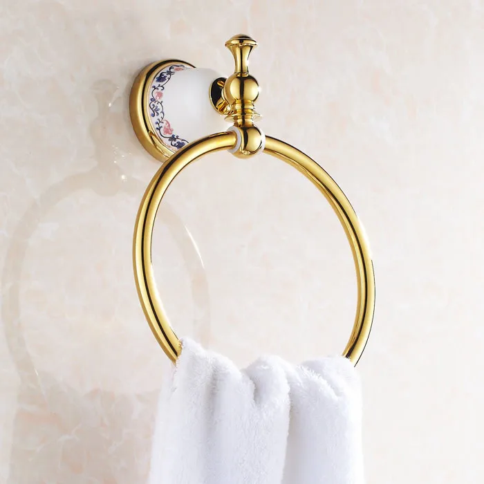 Кольцо для полотенец декоративное Латунное ванной комнаты XL-3307 | Обустройство