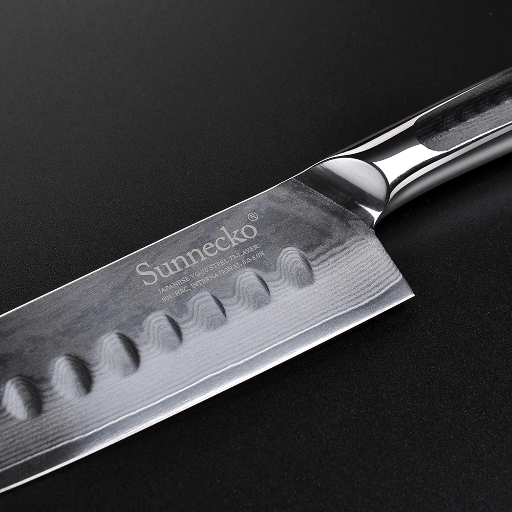 Нож сантоку SUNNECKO VG10 японский кухонный инструмент для приготовления мяса лезвие