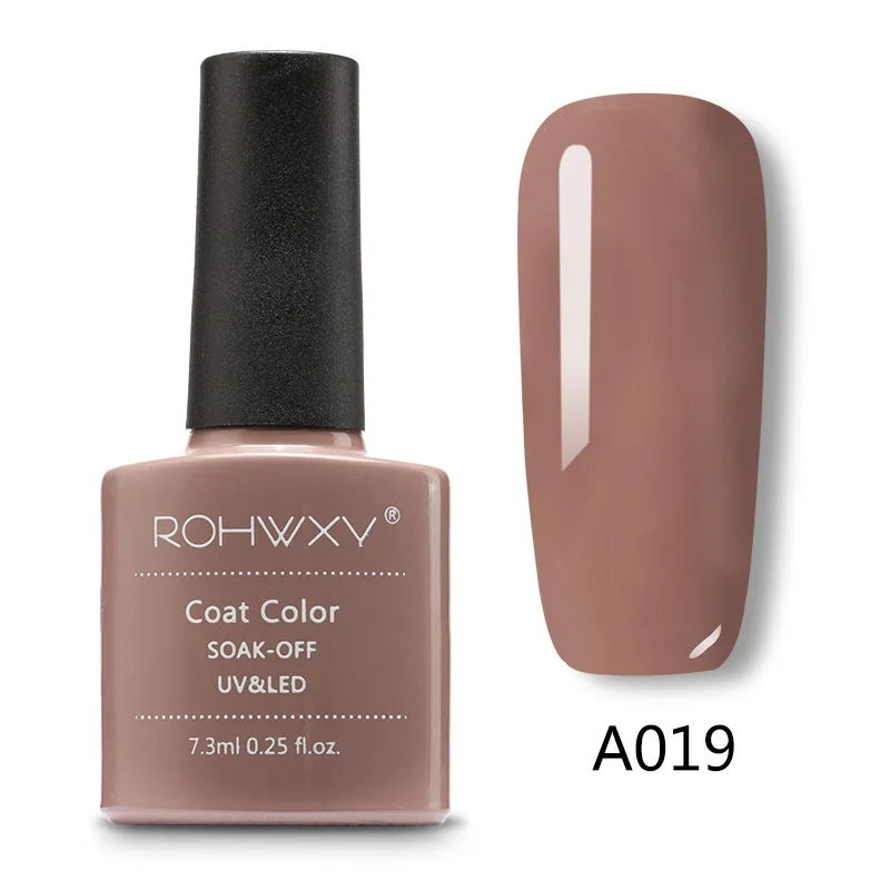 A019 ROHWXY Гель-лак для ногтей, лак для краски, верхнее покрытие, гибрид, впитывается, органический УФ светодиодный Гель-лак для ногтей, Блестящий лак для ногтей - Цвет: A019