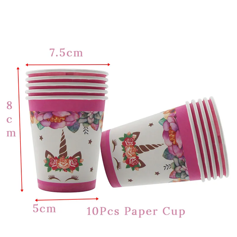 51/81pcs Unicorn Party Supplies Disposable Tableware Set Paper Plates Cups Straw Birthday Party Decoration Kids Baby Shower