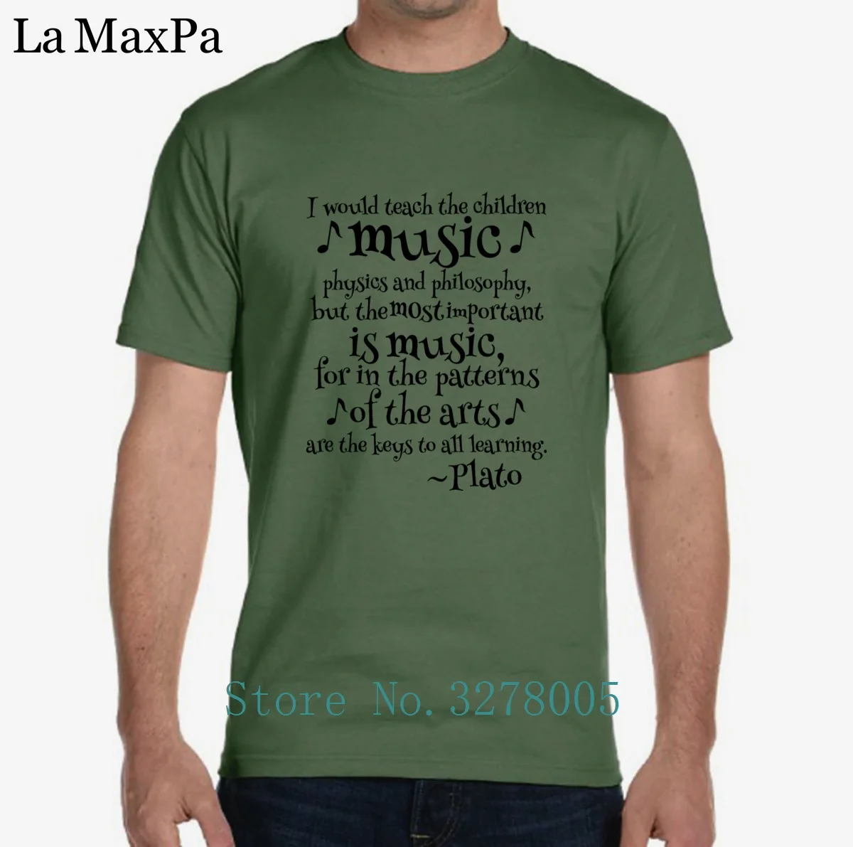 Индивидуальная Футболка однотонная Повседневная футболка Plato Music Philosophy Quote