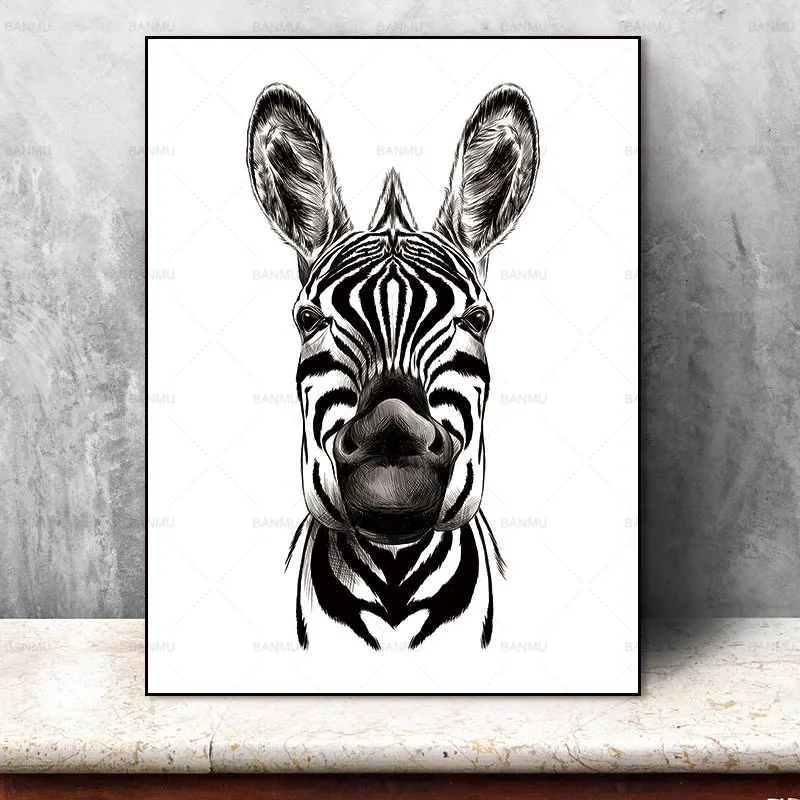 

canvas painting wall art Zebra Animal Nordic Abstract Wall Picture for Living Room Art Decoration Pictures Scandinavian No Frame