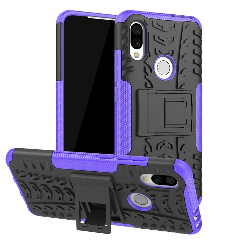 Чехол из ТПУ и поликарбоната для Xiaomi Redmi 7 защитный силиконовый чехол с подставкой