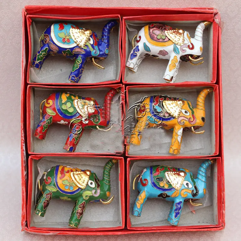 6 шт. Потрясающие китайские брелки ручной работы с изображением слона и