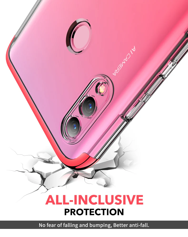 GKK чехол для huawei honor 10 lite, полная защита, 3 в 1, покрытие, прозрачная задняя крышка для huawei P smart, чехол