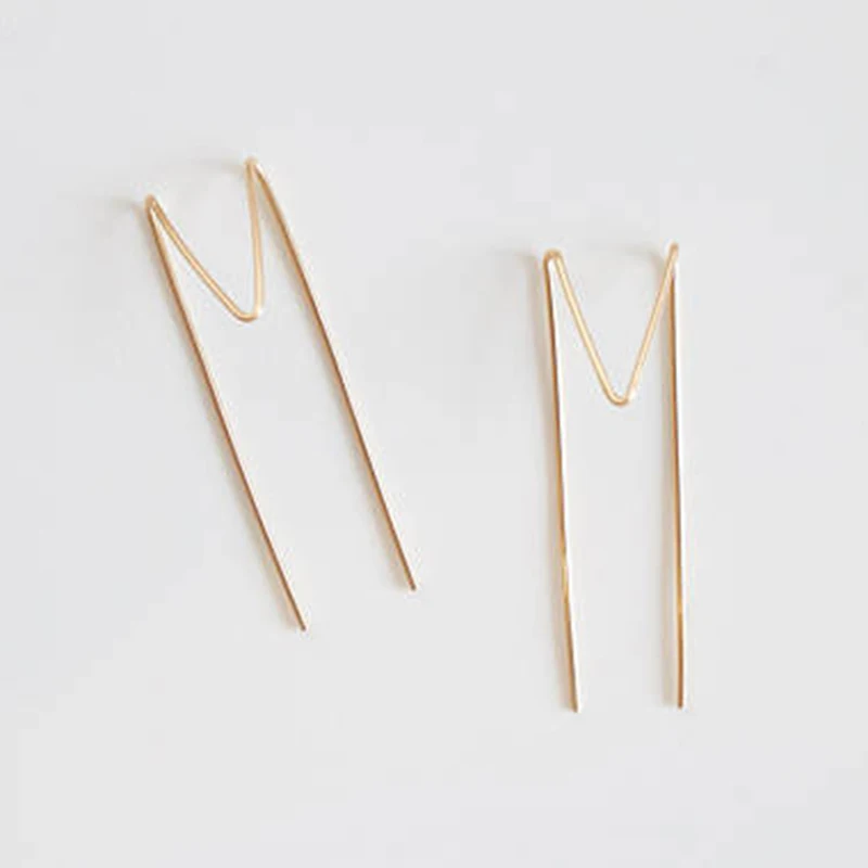 Женские серьги с двумя отверстиями из серебра 925 пробы | Украшения и аксессуары