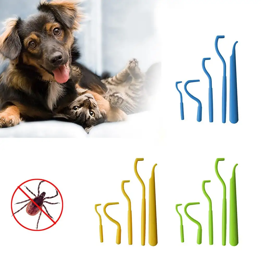 5 шт. от блох клещей удаления крючок кошки собаки кролика Мышь Pet инструмент для