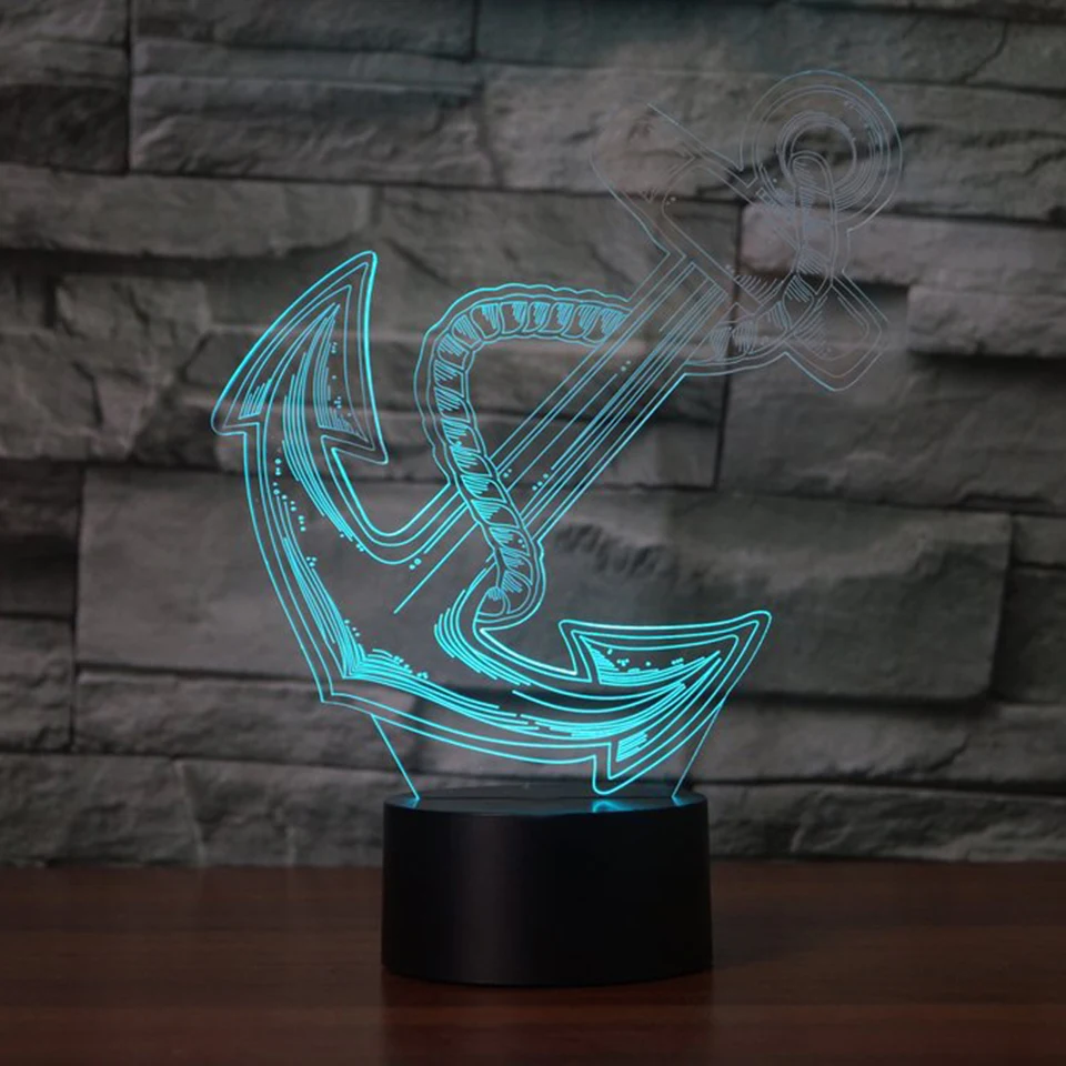 Новинка ночник с Usb 7 цветов 3D светодиодный детский прикроватный светильник для