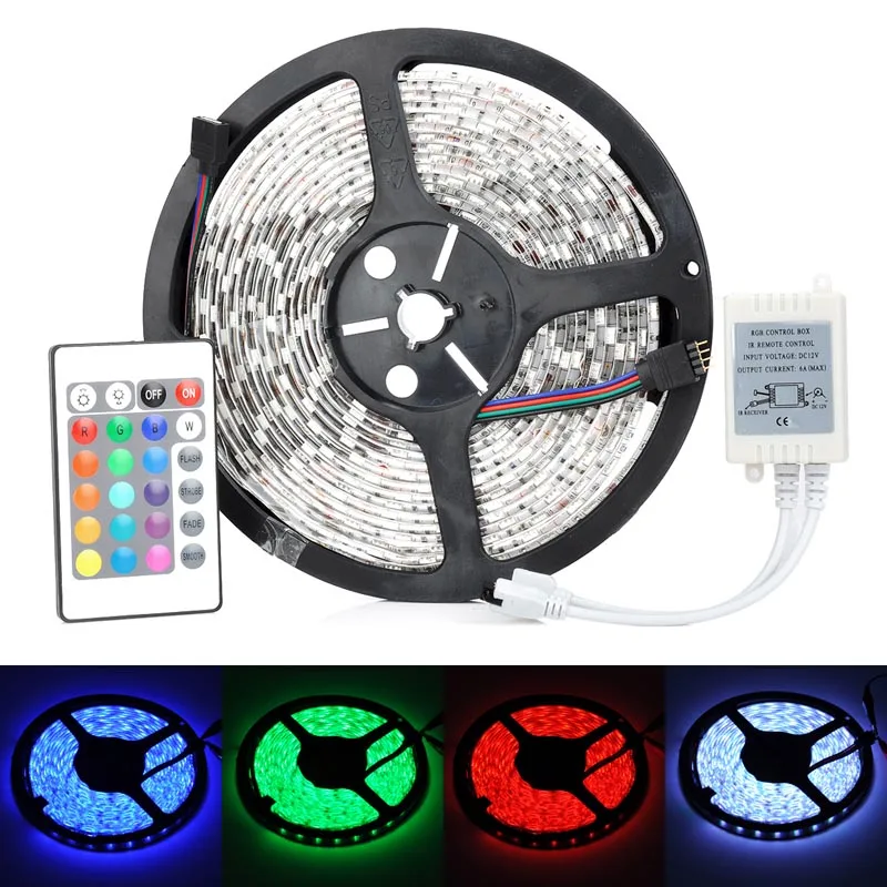 SMD 5050 RGB Светодиодные ленты светильник 5 м 300 светодиодный от постоянного тока 12 V