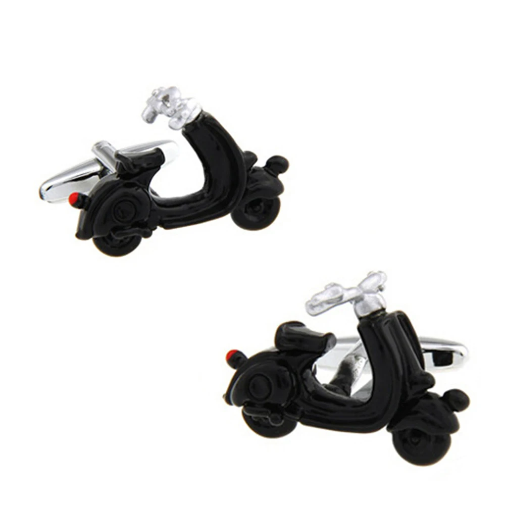 Way deng-Модные мужские черные медные электрические мотоциклетные запонки для