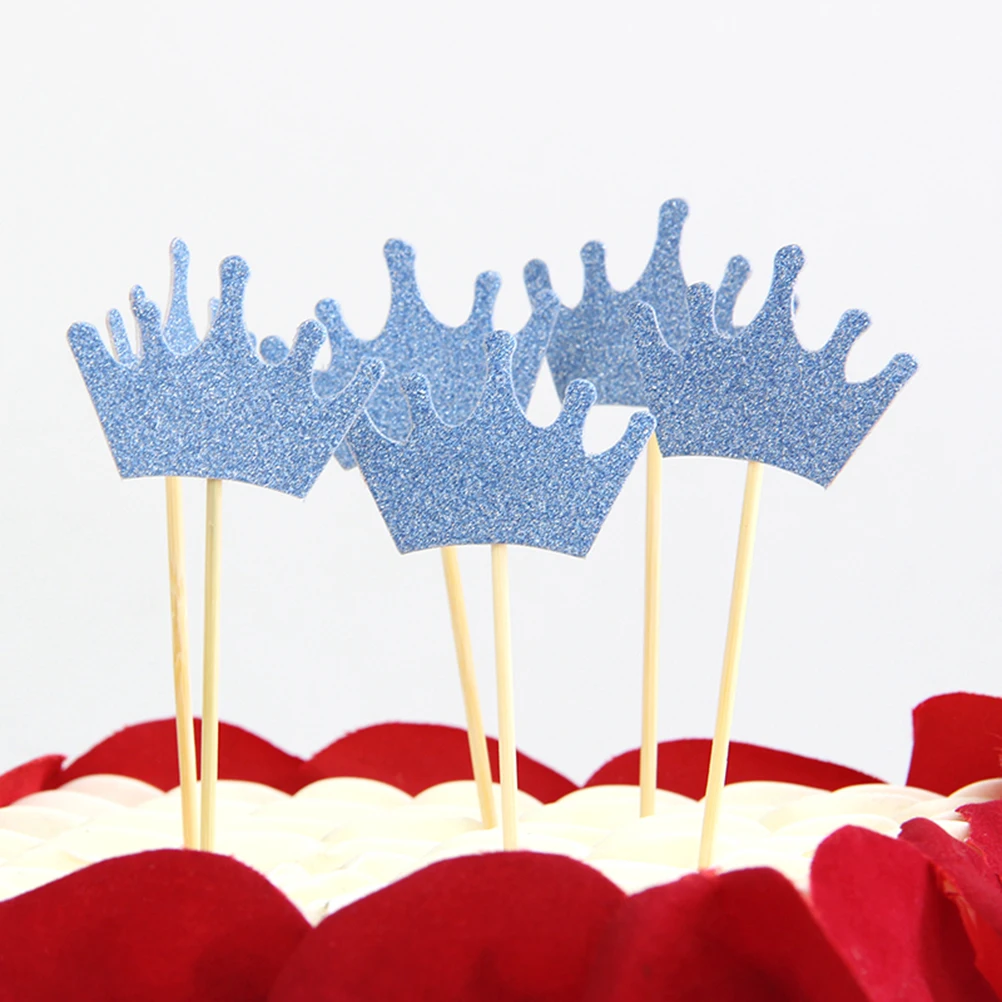 10 шт. блестящая золотая корона топпер для торта свадьбы помолвки Дня Святого