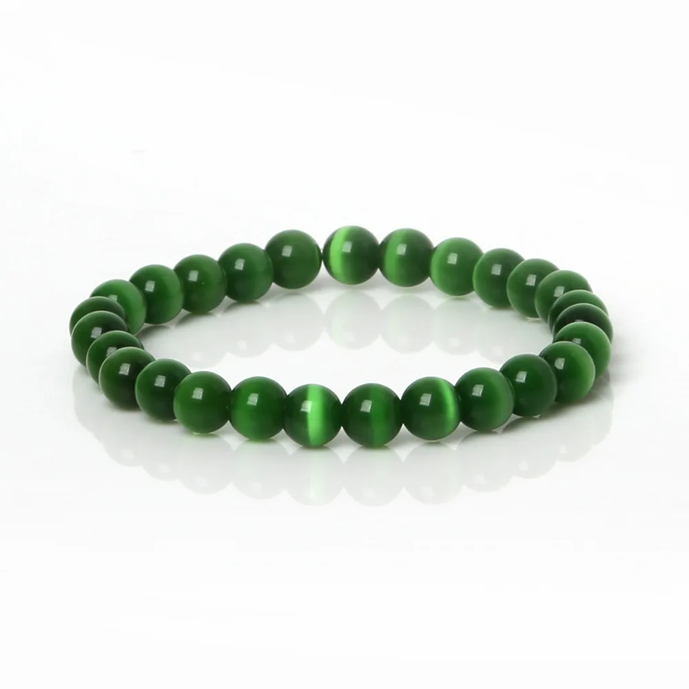 Новое поступление 19 см очаровательные браслеты 8 мм круглый кошачий глаз