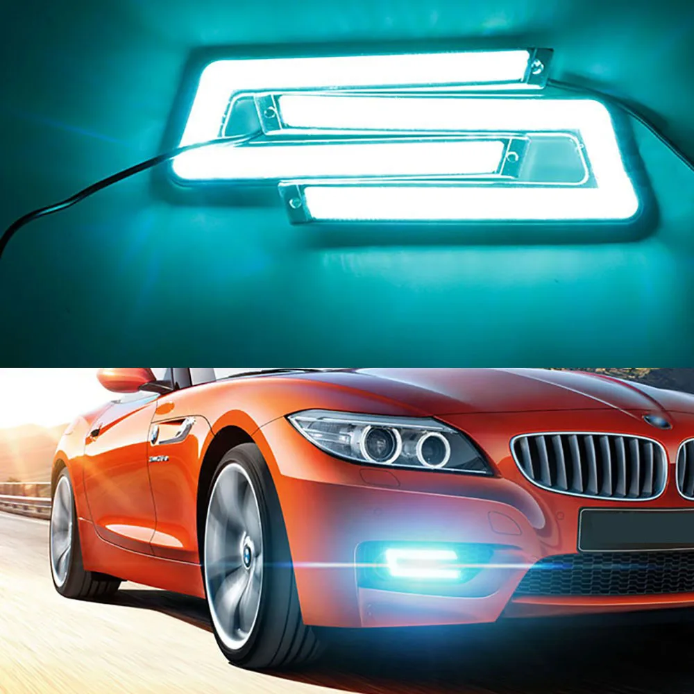 LVTUSI 2 шт. белый COB Светодиодный дневной светильник DRL головной светодиодный DC12V