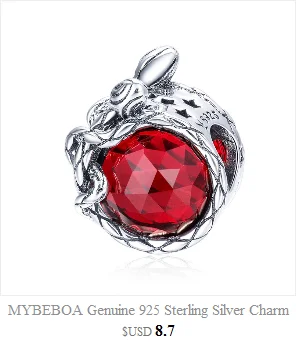 MYBEBOA Хэллоуин 925 пробы Серьги-подвески с цветочным украшением из чистого черепа Подвески разноцветной эмалью бусины, подходят к оригиналу Pandora, браслет, ювелирные изделия с бриллиантами
